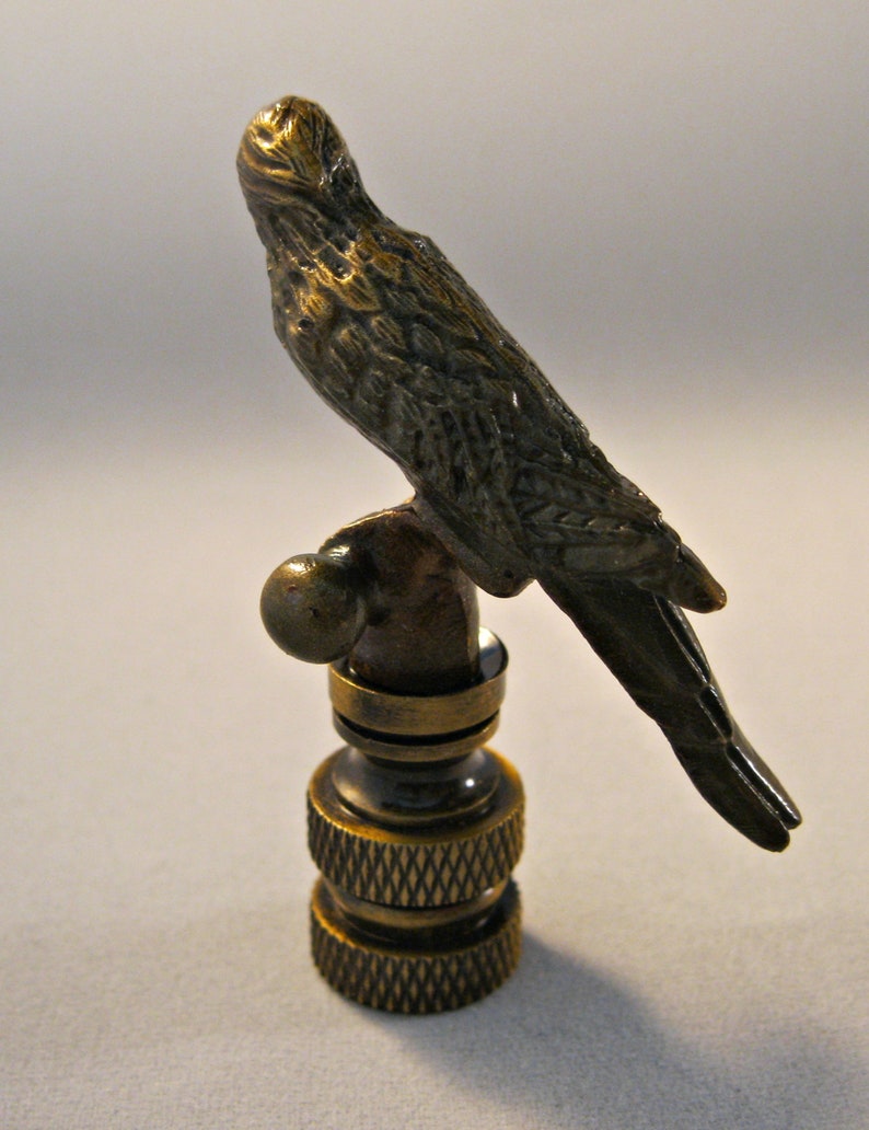 PARROT Aged Brass Finish Lamp Finial-Highly Detailed Cast Metal image 5