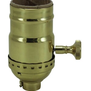 Lamp Parts 3-WAY Turn Knob Solid BRASS Medium Base Socket-Polished/Lacquered