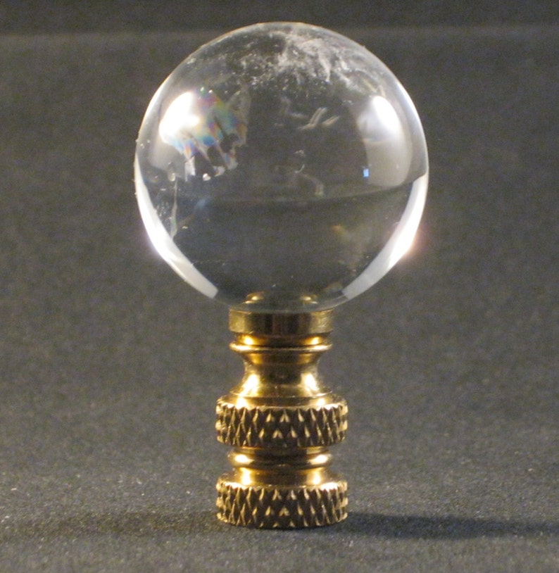 Lamp FinialNatural Rock Quartz Crystal SphereSolid Brass Etsy