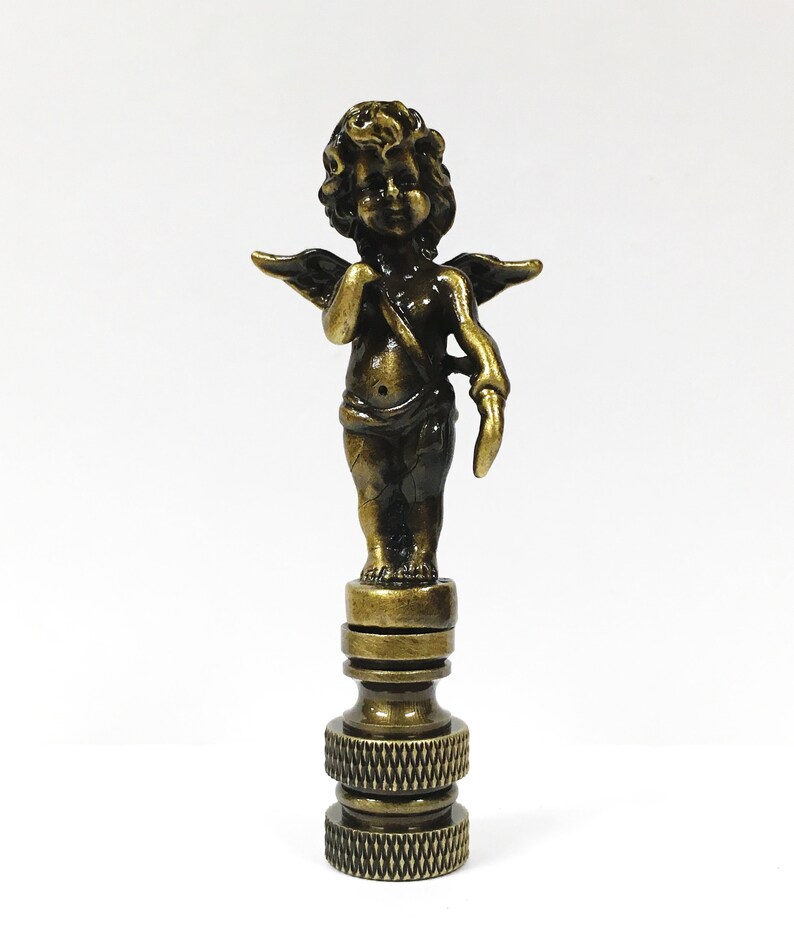 CHERUB Aged Brass Lamp FinialHighly Detailed Cast Metal Etsy