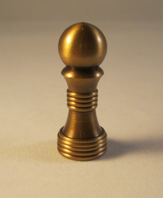 Lamp Finial-Ball ON Base-Aged Brass Finish Highly Detailed machined Metal