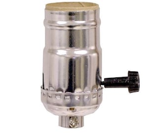Lamp Parts 3-WAY TURN KNOB Medium Base Socket-Nickel