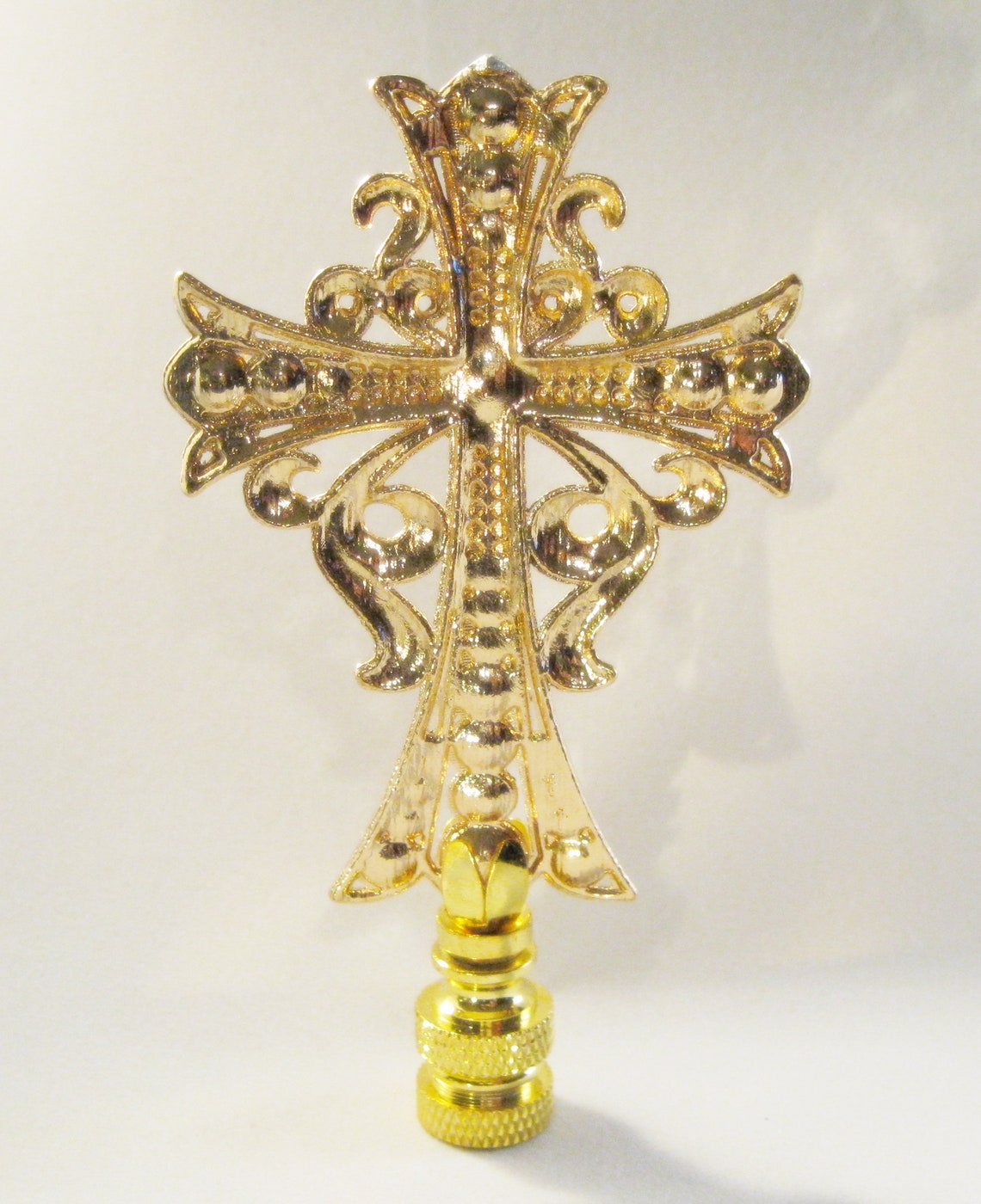 Lamp FinialLarge GOLD RHINESTONE CROSSPolished Brass Base Etsy