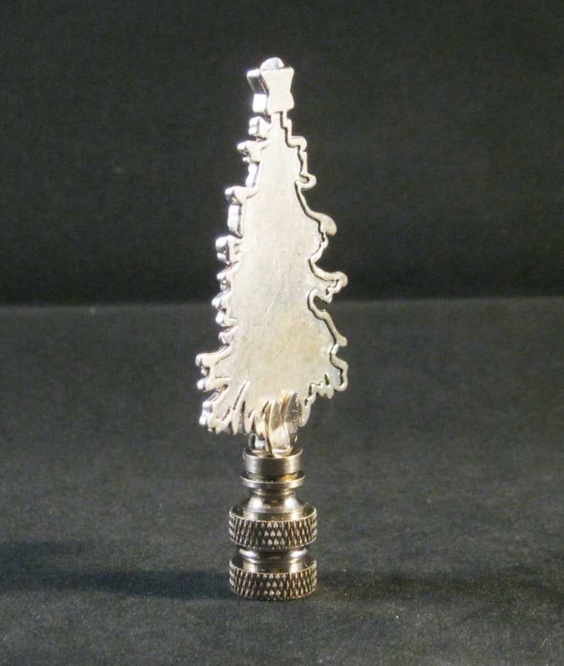 Holiday Lamp FinialCHRISTMAS TREEAntique Silver FinishSolid Etsy