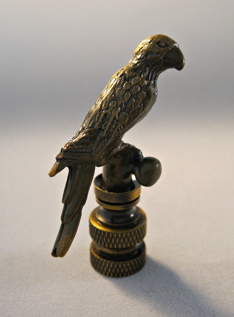 PARROT Aged Brass Finish Lamp Finial-Highly Detailed Cast Metal image 7