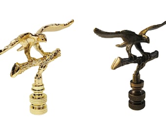 BRASS  EAGLE ON  BRANCH  ELECTRIC  LIGHTING  LAMP  SHADE  FINIAL B 