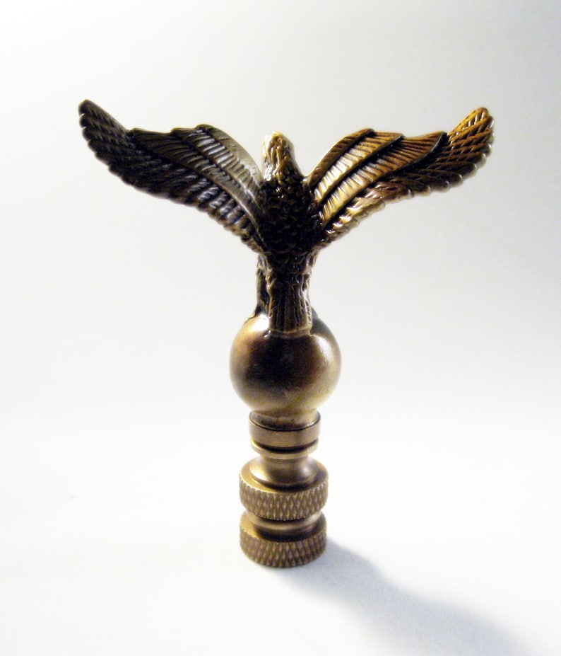 EAGLE ON ORB Aged Brass Lamp FinialHighly Detailed Cast Metal Etsy