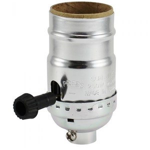 Lamp Parts ON/OFF Turn Knob Medium Base Socket-Nickel Finish