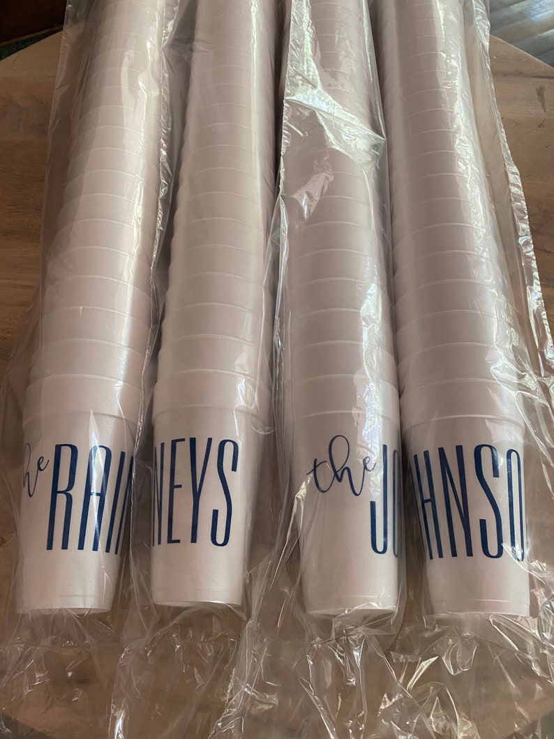 Custom Styrofoam Cups Last Name Wrap Etsy