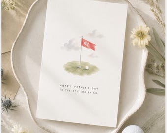 Druckbare Vatertagskarte, digitale Karte für Papa, Minimale Golf Grußkarte, Golf Karte, Sofort Download (Digitaler Download)