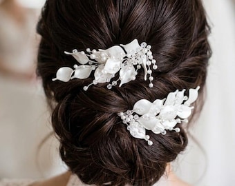 Sophisticadet Botanical Pearl-haarstukje voor bruiden