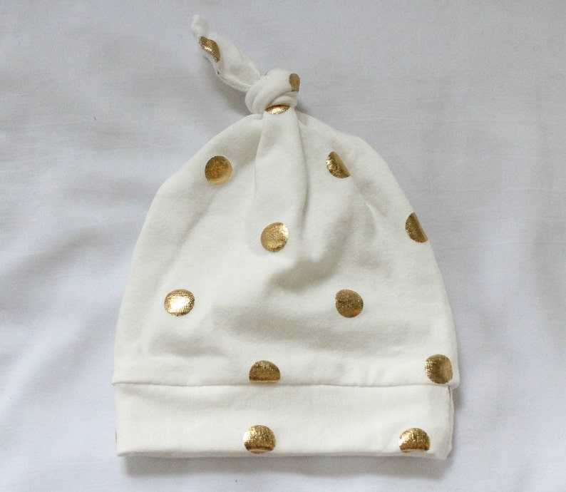 Gold Dot Baby Blanket Hat Headband Set Etsy