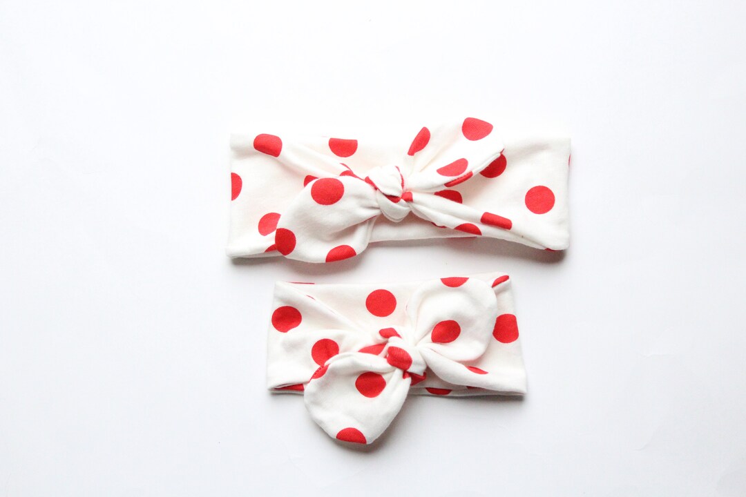 Red Polka Dot Headbands Mommy and Me Headbands Top Knot Etsy New Zealand