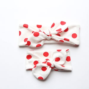 Red Polka Dot Headbands, Mommy and Me Headbands, Top Knot Headband/Polka Dot Headband for baby/Mom and Daughter Headbands/Matching Headbands