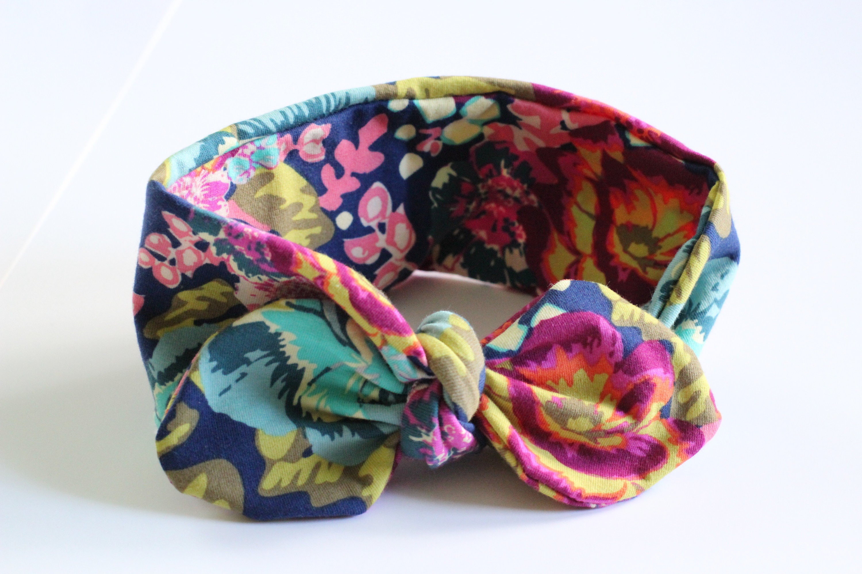Headbands 2pc Set / NWT Top Knot Floral Headbands /Navy Mustard Set Yellow Top Knot Headbands - Mustard Ditzy Floral or Mustard  main image 3