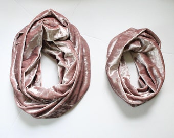 Silk Velvet Infinity Scarf in Champagne main image 0