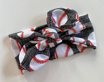 Diadema de béisbol, diadema de béisbol infantil, diadema de softbol para mamás de ligas menores, diadema anudada, diadema para bebé niña, diadema para niña pequeña