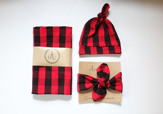 buffalo check swaddle