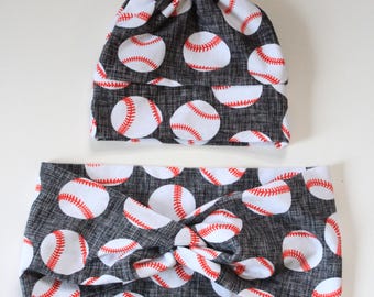 Conjunto de béisbol a juego para madre e hijo/diadema y gorra a juego/Tball/Mamá de la Liga Infantil/béisbol/Gorra de béisbol para bebés prematuros/Estilo para el día del partido