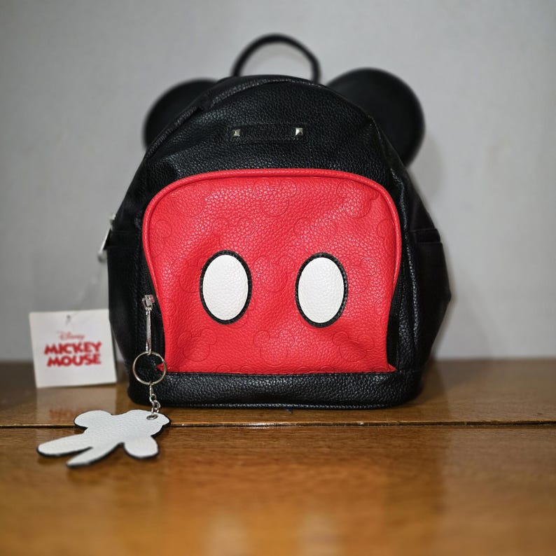 Disney Mickey Mouse Collectible Mini Backpack Purse with Ears & Glove Charm NWT image 1