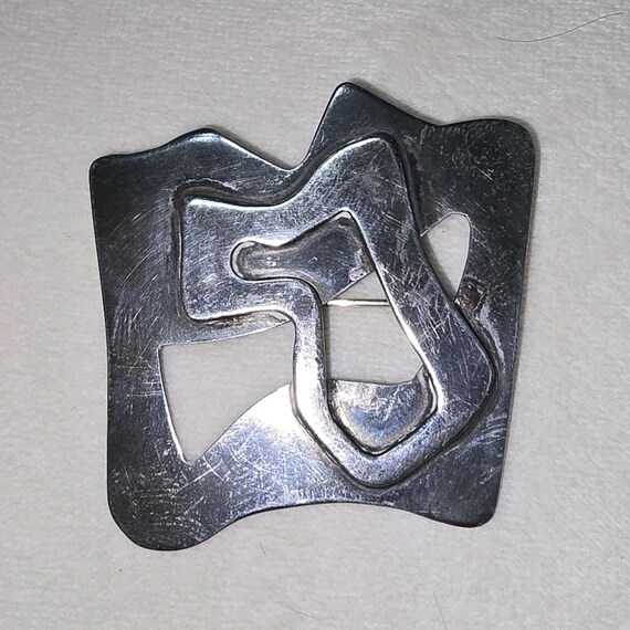 Vintage Mid-Century Modernist Abstract Studio Artisan Brooch / Pin