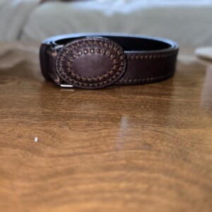 Eddie Bauer Vintage 90s Black Croc Embossed Leather Belt Solid Brass Buckle USA Eddie Bauer Belts - Etsy main image 4