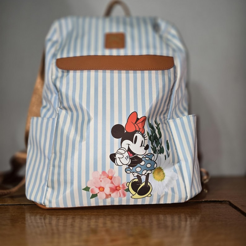 Licensed Disney Minnie Mouse Striped Backpack image 1