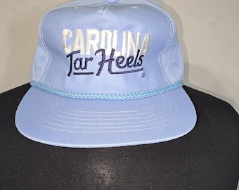 Vtg 90s UNC Tar Heels MMB Headwear Rope Hat Cap Made in USA Snapback Green Under