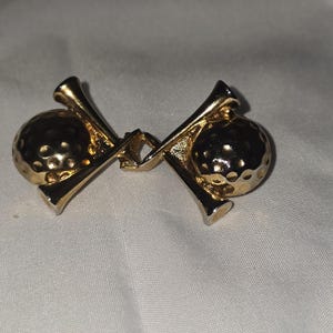 Vintage Jeannie Bouchever 1980 Golf Belt Buckle Gold Tone Interchangeable 80s