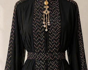 Luxury Black Rhinestone Abaya Dress, Modest Maxi Kaftan, Elegant Evening Gown, Eid Outfit, Islamic Clothing, Wedding Guest Dress