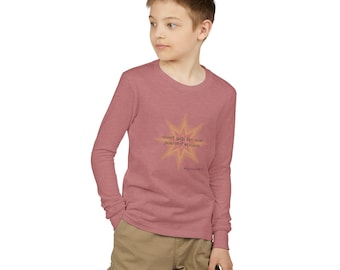 Camiseta juvenil de manga larga para chicas inteligentes que se convierten en mujeres poderosas / diseño de estrella inspirador