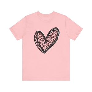 Leopard Heart - Tshirt Unisex Jersey Short Sleeve Tee