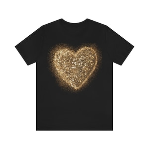 Glitter Heart Tshirt - gift for her - valentines day shirt