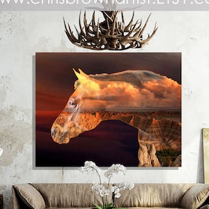 Horse Art, “Running Cloud”, Contemporary Abstract Art, Animal Abstract, Southwestern Art, Western art, Southwest Decor, Abstract Horse print