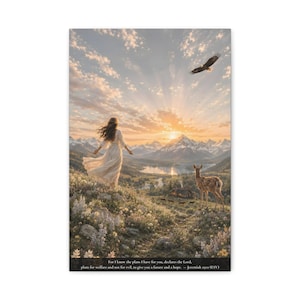 A Future and a Hope, Jeremiah 29:11, Classic Christian Canvas Art, Scripture Art, Bible Verse Art, Christian Gift for Women, Wall Art