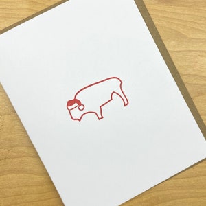 Tarjeta navideña minimalista con Papá Noel de Buffalo