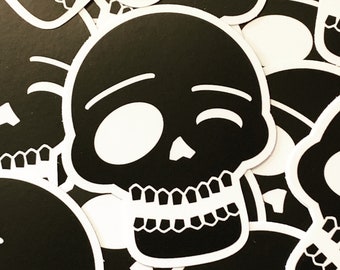 Winking Skull Vinyl Die Cut Sticker