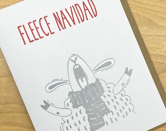 10 Pack Fleece Navidad Funny Holiday Christmas Cards