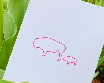 New Mom Buffalo Card, New Baby Buffalo Card, Baby Shower Buffalo Card, Mother’s Day Buffalo Card, Letterpress Card