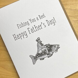 Angeln Sie eine Rolle glückliche Vatertagskarte, lustige Vatertagskarte, Papa-Witzkarte, Fischen-Wortspielkarte, Letterpress-Karte