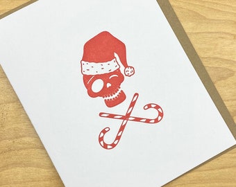 Skull Santa Alternative Punk Rock Metal Emo Holiday Christmas Card