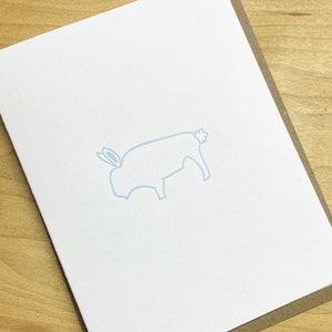 Buffa-Bunny Karte, Buffalo Bunny, lustiges Ostern, Geschenk für Ostern, Letterpress Briefpapier, KorbStuffer