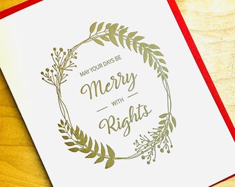 Feminist Liberal or LGBTQIA+ Christmas Holiday Card