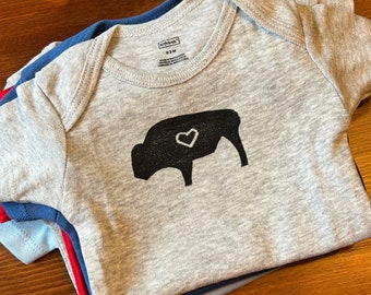 Buffalo Love Heart Baby Onesie Bodysuit