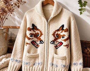 Cárdigan Project Hail Mary Wolf - Suéter nórdico de lana de punto para invierno, cárdigan con cremallera / cárdigan ligero / suéter nórdico de lana de punto (unisex)