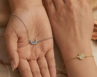 Matching Sun and Moon Bracelets – Symbolic Sister, BFF, Couple Jewelry Set