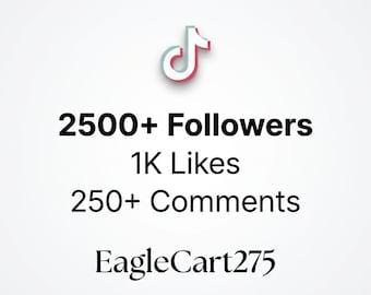 Pacchetto follower TikTok: oltre 2500 follower, 1000 like, oltre 250 commenti – Servizio di crescita del profilo
