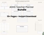 ADHD Teacher Planner Bundle Printable, Classroom Planner PDF, Daily Weekly Lesson Planner, Teacher Organization, Special Education Planner