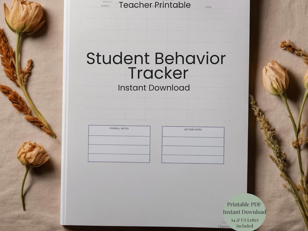 Student Behavior Tracker Printable, Classroom Behavior Chart PDF, ADHD ...