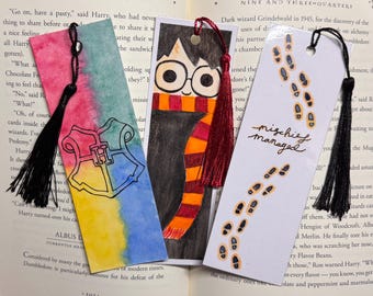 CUSTOM Hand-Painted and Laminated Watercolor Bookmark